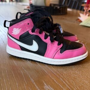Nike Jordans Kids' Black and Pink High-Top Sneakers